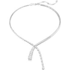 Rhodium Necklaces Swarovski Matrix Crossover Necklace, Silver