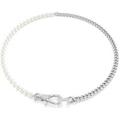 Swarovski Rhodium Necklaces Swarovski Dextera Crystal Pearls Necklace, Silver