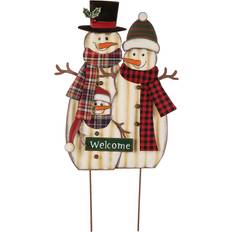 GlitzHome Snowman Family Yard Stake/Standing/Ha nging Decor