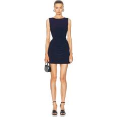 Elastano/Lycra/Spandex Vestidos Norma Kamali Sleeveless Shirred Waist Mini Dress - True Navy