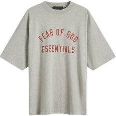 Beige T-shirts Fear of God ESSENTIALS Gray Crewneck T-Shirt DARK HEATHER