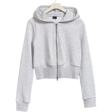 Gina Tricot Zip hoodie - Lt Gray Melange