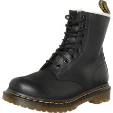 Kunstpelz Schuhe Dr. Martens Schnür-Stiefeletten schwarz