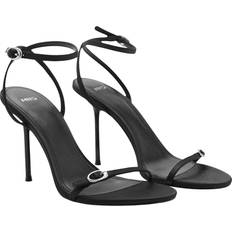 Mango Højhælede sko Mango Heeled Sandal With Buckle Detail Kvinde Black Snøresko hos Magasin