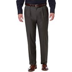 Haggar Men's Premium Comfort Stretch Classic-Fit Solid Pleated Dress Pants Charcoal (34x31)