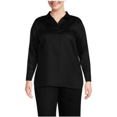 Tencel Blusas Lands' End Schlupfbluse aus TENCEL, Damen, Größe:52-54 plus, Schwarz, Kunstseide/Lyocell (Viskose)