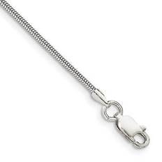 Argento Braccialetti per caviglia The Black Bow Sterling silver 1.5mm round snake chain anklet 9"