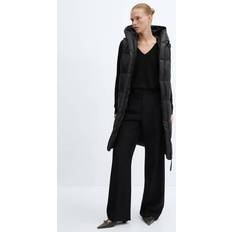 Mango Vests Mango Long quilted gilet black Woman Black