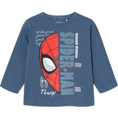 Rood Blouses en Tunieken Name It Mako Spider Shirt - Saffier/Rood/Zwart/Wit