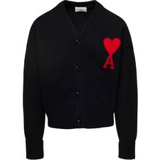 XXS Cardigans Ami Paris Cardigans, male, Black, Cardigan with logo