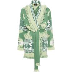 Green - Women Cardigans Alanui Icon Jacquard Cashmere Cardigan