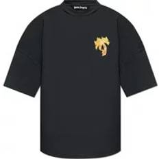 Arancione Magliette Palm Angels Burning T-Shirt - Black