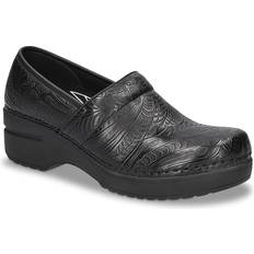 Faux Leather Clogs Easy Street Works Lead Womens Black Slip On