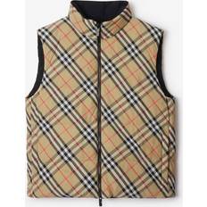 Burberry Homme Gilets Burberry Nylon Check Puffer Gilet - Sand