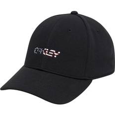 Oakley Men Hats Oakley Panel Stretch Hat Black/Flag