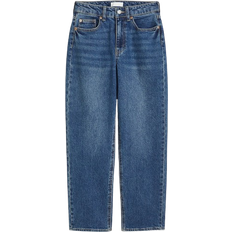 H&M Slim Straight High Ankle Jeans - Denim Blue