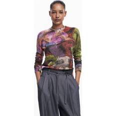 Desigual Tops Desigual Jers Camo Petals Crop Sweatshirt