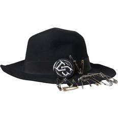 Dolce & Gabbana Black Hats Dolce & Gabbana Black Embellished Fedora Wide Brim Hat Men