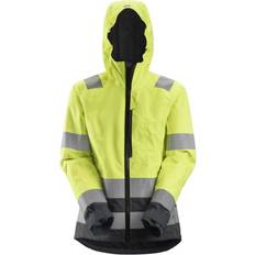 Snickers Workwear AllroundWork Women's High-Vis Waterproof Shell Jacket Class 2/3 High Vis Yellow/Steel Grey