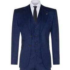 Truclothing 3 Piece Tweed Herringbone Suit - Navy Blue