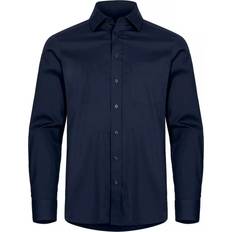 Clique Man Overhemden Clique Stretch Heren Overhemd Lm - Dark Navy