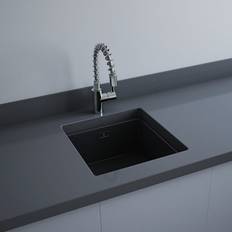 Kitchen Sinks RAK Ceramics Silvia 450mm Fire Clay Undermount Kichen Sink Matt Black