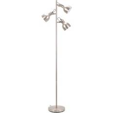 Lighting ValueLights ValueLights Silver Metal 3 Arm Spotlight Head Adjustable - One Size Floor Lamp