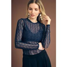 Transparent Blouses A-View A-View Bluse Evalla Blouse Navy