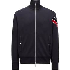 Moncler Blåa - Bomull Tröjor Moncler Striped Logo Zip-Up Jacket blue