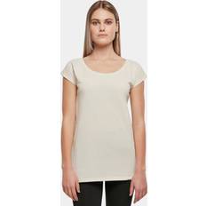 Ladies Wide Neck Tee, fashionabel T-shirt för kvinnor av bomull finns många färger, storlekar XS-5XL, sand