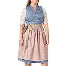 Stockerpoint Damen Dirndl Melinda Kleid für besondere Anlässe, blau-Taupe