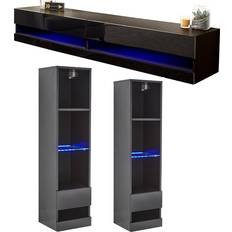 Wall Cabinets GFW Galicia 3 Piece Furniture Set 180 cm Wall Cabinet