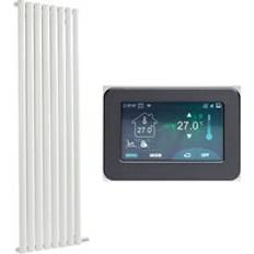 Milano Aruba Ardus Modern White 1784 mm x 472 mm Dry Heat Vertical Oval Panel Electric Radiator