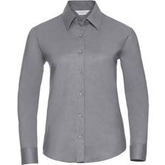 Clothing Russell Hobbs Oxford Easy-Care Long-Sleeved Shirt Silver