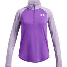 Purple T-shirts Children's Clothing Under Armour Girls Graphic 1/2 Zip Youth 120-130CM, Colour: Purple