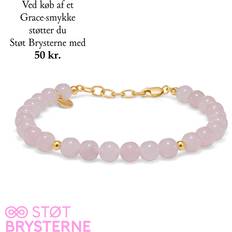 Mads Z Rosa Armbånd Mads Z "Grace" armbånd forgyldt sølv Støt Brysterne kampagne