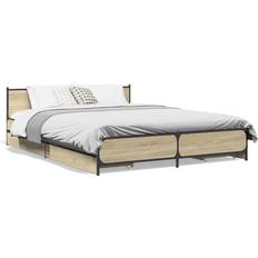 vidaXL Bed Frame With Drawers - Brown (120 cm W x 190 cm D)