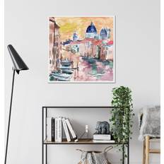 Three Posts River City IV Wrapped Canvas Painting Print - White Paper Print (95 cm H x 95 cm W) Framed Art