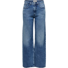 Only Juicy High Waist Wide Leg Fit Jeans - Blue/Medium Blue Denim