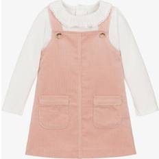 Chloé Girls Pink Corduroy Pinafore Dress Set