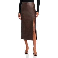 Polyurethane - Woman Skirts Bardot Dante Faux Leather Midi Skirt in Chocolate. 10, 2, 4, 6