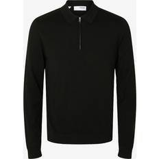 Selected Homme Overdele Selected Homme Strikket Langærmet Polo Sort