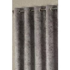 Silver Curtains & Accessories Alan Symonds Crushed Velvet Eyelet Curtains 66" x 90" Silver