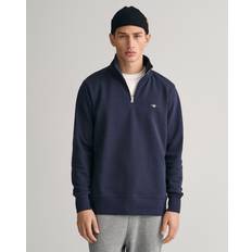 Gant Sweatshirts Jumpers Gant Regular Shield Half Zip Sweatshirt Evening Blue