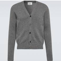 Gray - Men Cardigans Ami Paris Cardigans, male, Gray, V-Neck Cashmere Cardigan