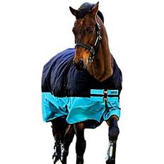 Horseware Outdoor Horse Blanket Mio Turnout Rug - Black/Turquoise Blue