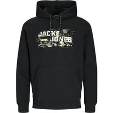 Hoodie - Orange Pullover Jack & Jones Outdoor Sweatshirt Schwarz