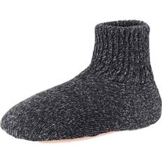 Polyester Slippers Muk Luks Men's Morty Ragg Wool Slipper Sock - Black
