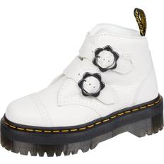 Wit Enkellaarzen Dr. Martens Devon Flower Buckle Milled Plateaustiefel - Weiß