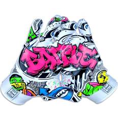 Football Battle Youth Triple Threat Graffiti Football Receiver Gloves, Small, White